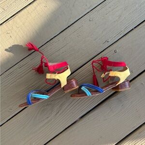 NWOT SAM EDELMAN Colorful Toddler Sandals with Tassels, Size: 12 Toddler